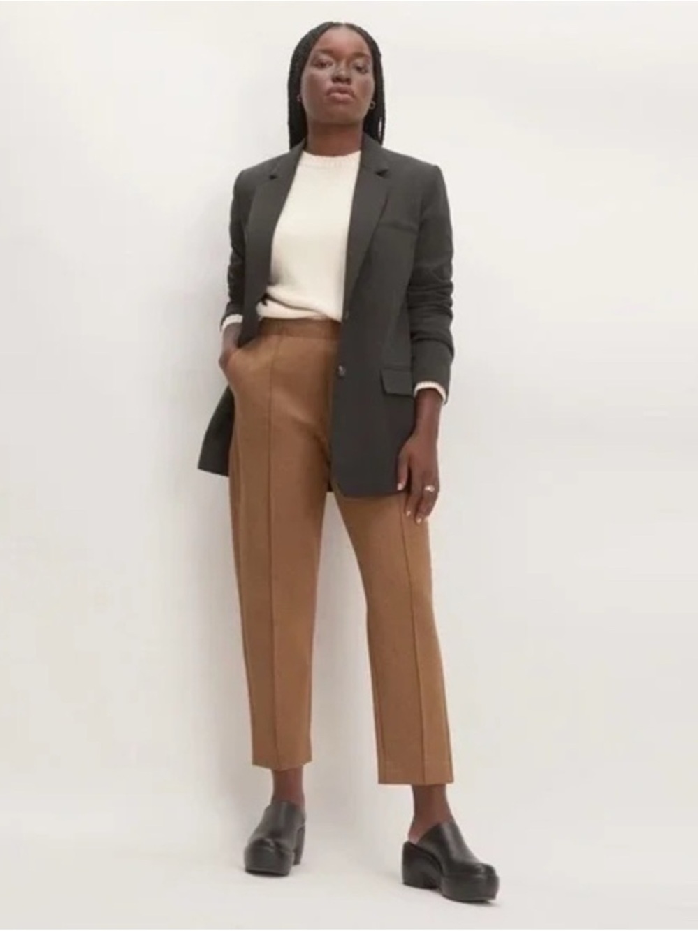 Everlane The Dream Pant Pull-On Knit Pants Size Small Work Tan Career Office